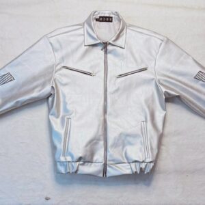 PANTO LEATHER JACKET - SILVER